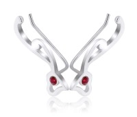 Silver Heart Shaped Earrings EL-127